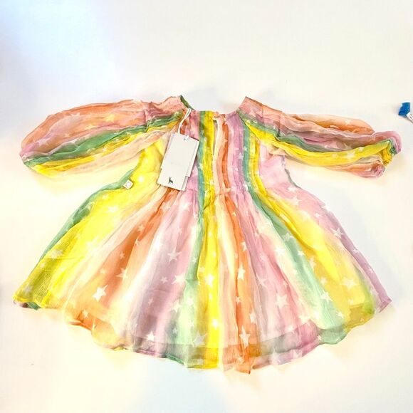 NWT Stella McCartney kids, Baby Rainbow Silk Dress.  Size 9 months - Picture 4 of 11